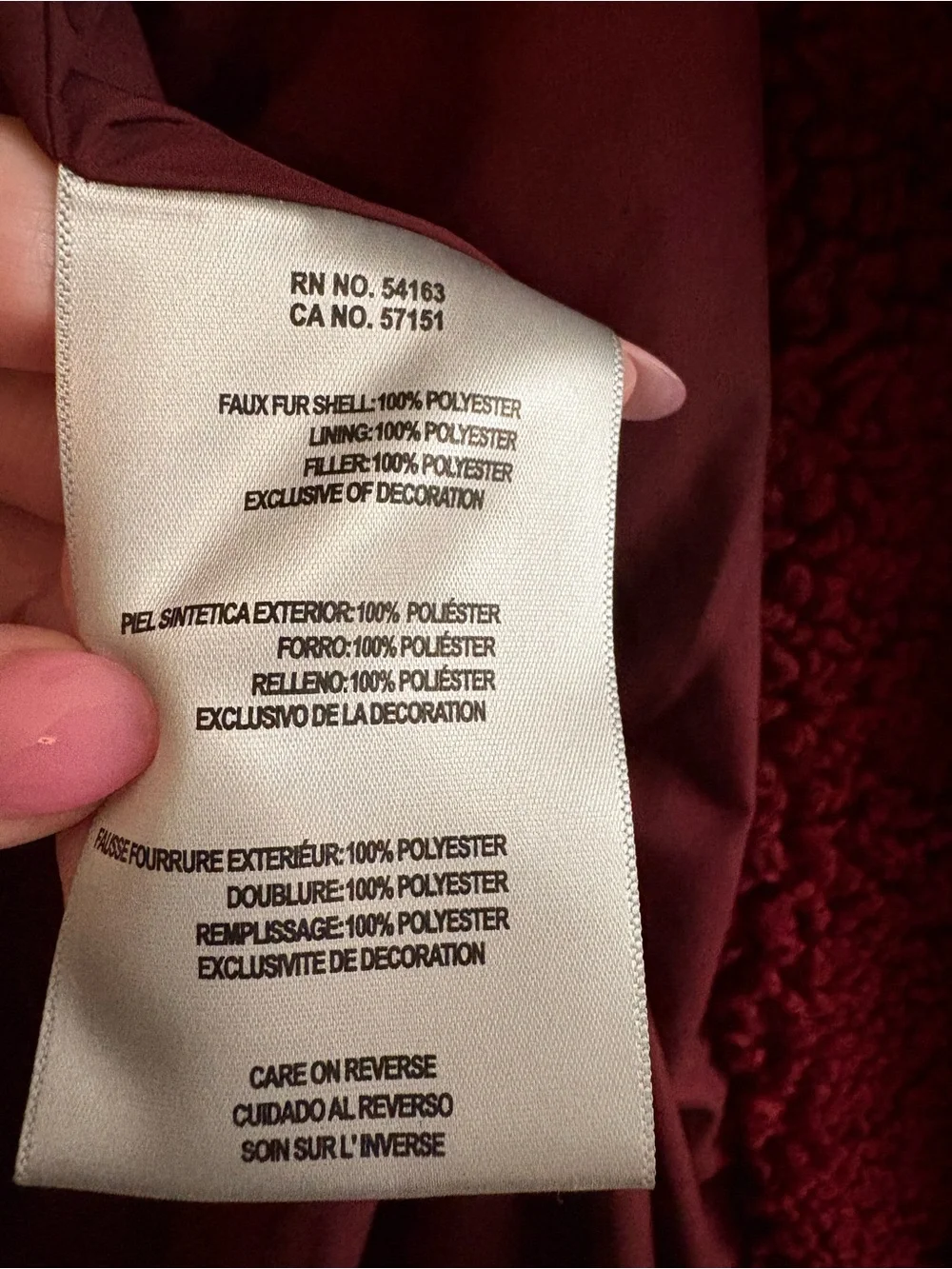 Levi’s Cabernet Wine Quilted Teddy Sherpa Long Coat Medium autumn fall cozy soft